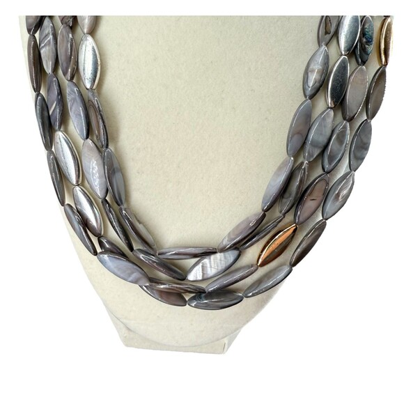 J. Jill Shell Necklace & Bracelet Set Mixed Metal Cluster Mother Pearl Abalone - Picture 13 of 16